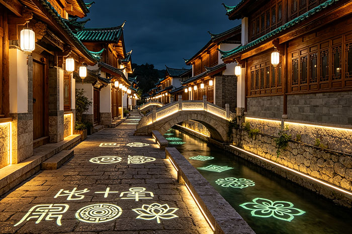 景区灯光亮化千城一面？用纳西东巴文化打造不一样的夜景