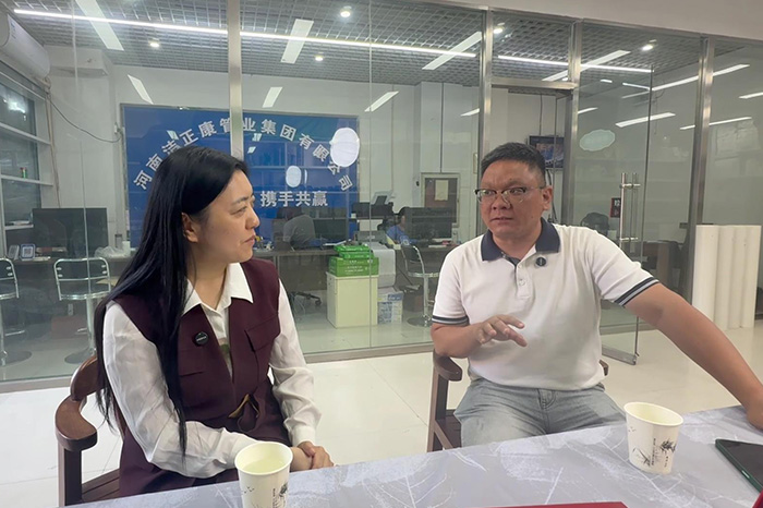 明亮照明集团创始人荆明慧到访洁正康管业