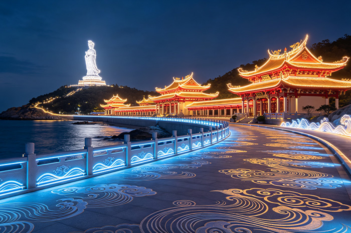 莆田湄洲岛景区灯光亮化，深挖妈祖文化，打破夜景同质化困境