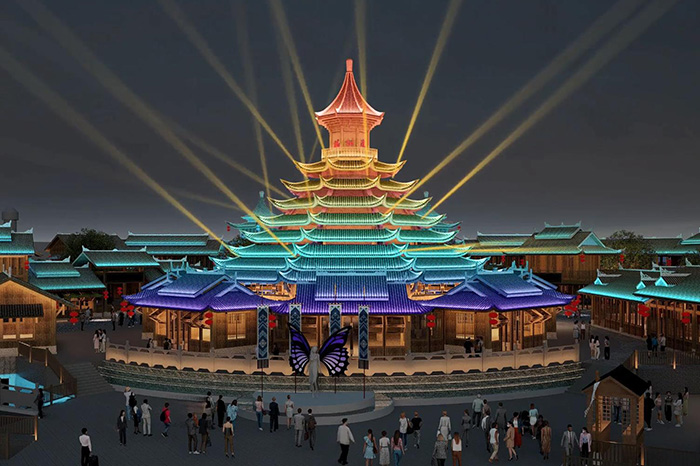 景区古建筑灯光亮化