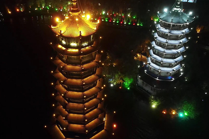 景区古塔灯光亮化