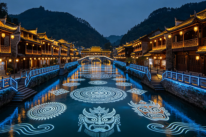 夜客流不足？凤凰古城灯光亮化结合苗俗文化激活夜间人气