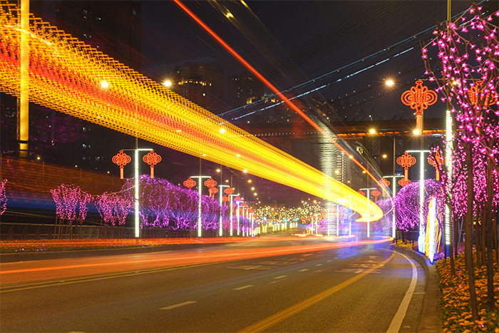 城市马路夜景图片真实图片