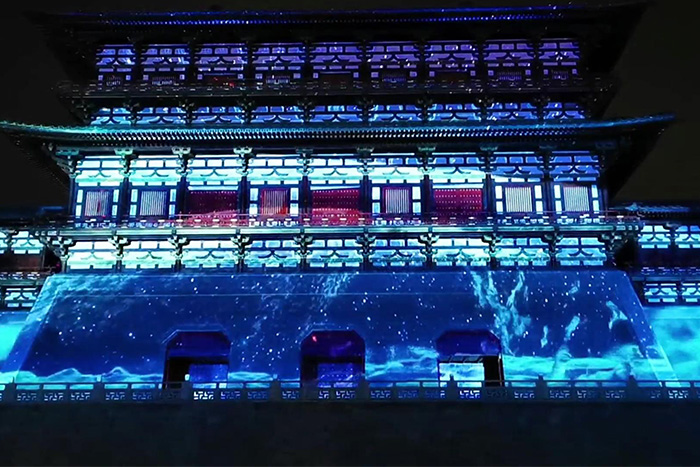 景区古建筑光影秀