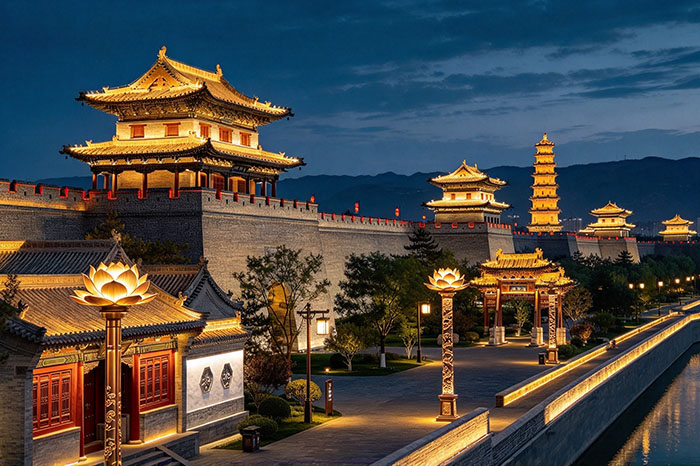 山西大同古城夜景单调？景区灯光亮化融合北魏文化焕新夜游