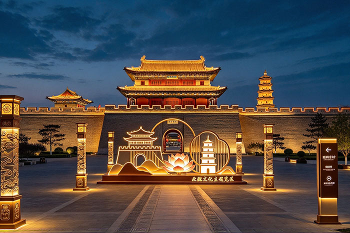 山西大同古城夜景单调？景区灯光亮化融合北魏文化焕新夜游